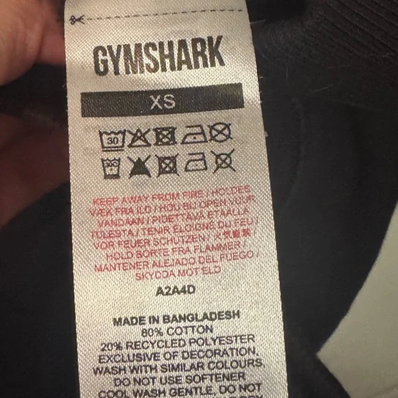 Gymshark Black Crewneck Sweatshirt Sz XS - Picture 3 of 5